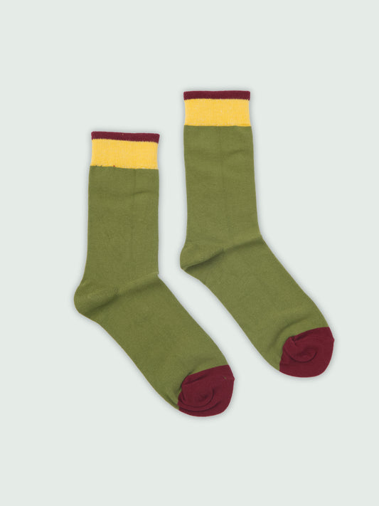 Olive - Colour Fool | Crew Socks